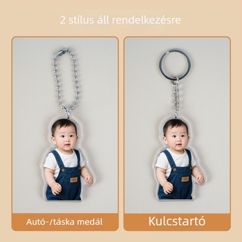 Személyre szabott akril kulcstartó fényképnyomtatással – DIY háziállat és pár, kreatív ajándék