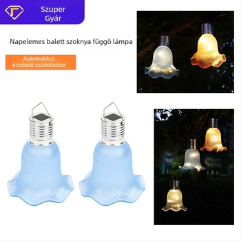 LED napelemes függő lámpa balerina szoknya mintázattal — kültéri dekoratív világítás kempingezéshez
