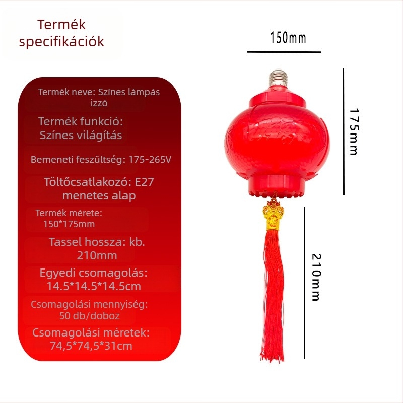 Új stílusú áldásjelű lámpás, több színű LED-lámpa, piros lámpás esküvőkre és ünnepekre