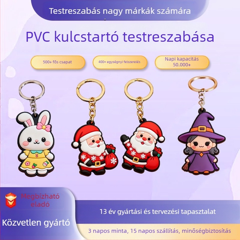 Puha gumi kulcstartó karikatúra motívummal, díszfigura, rendezvény ajándék, saját tervezés szerint testreszabható