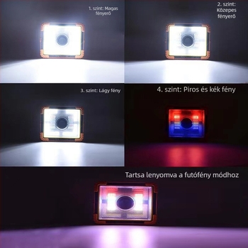 LED napelemes hordozható reflektor Bluetooth hangszóróval, kültéri kempingezéshez – többfunkciós, újratölthető világítás