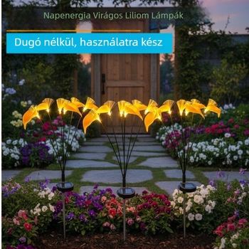 Napenergia-külső LED virág alakú földön álló lámpa optikai rostokkal, vízálló