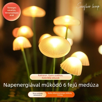 Napelemes LED földre szúrható medúza alakú lámpa kültéri kertbe, dekoratív gyepvilágítás