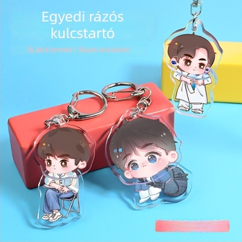 Akril kulcstartó — személyre szabott, kreatív DIY, anime karakterekkel és karikatúrákkal, medál