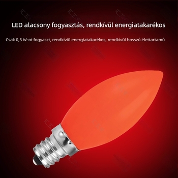 LED Isten Gazdagság gyertyaizzó, piros, E12-es foglalat, otthoni oltárhoz és szentélyhez, hosszú élettartamú