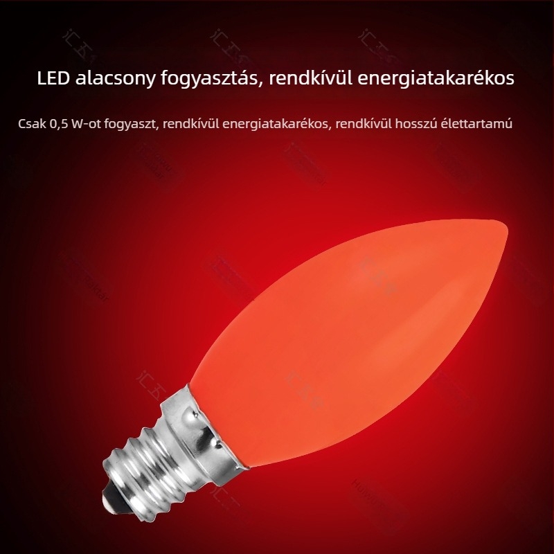 LED Isten Gazdagság gyertyaizzó, piros, E12-es foglalat, otthoni oltárhoz és szentélyhez, hosszú élettartamú