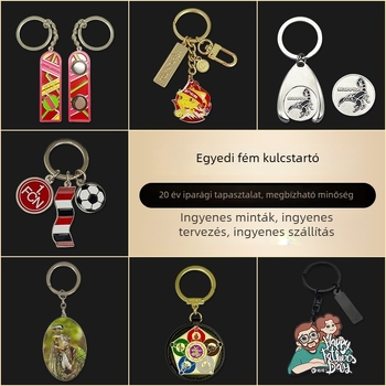 Bőrbetűs kulcstartó, személyre szabott fém medállal, átlátszó akril hátizsák-kiegészítő
