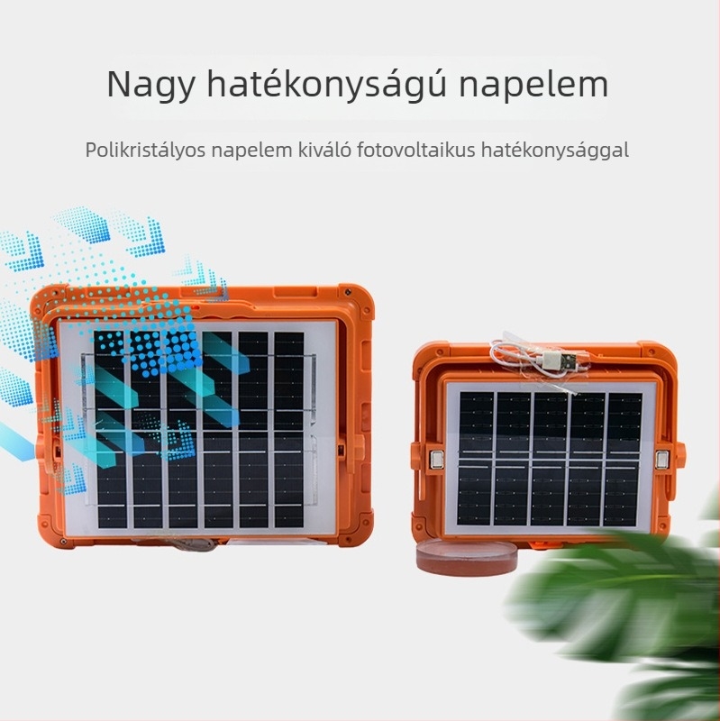 Napelemes hordozható reflektor – újratölthető, többfunkciós kültéri lámpa kempinghez és udvarhoz
