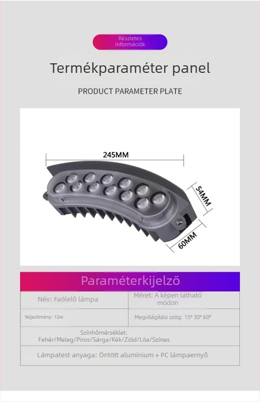 Kültéri LED-fa lámpa – vízálló föld alatti spot kerthez és tájhoz, több színű kör alakú projektor