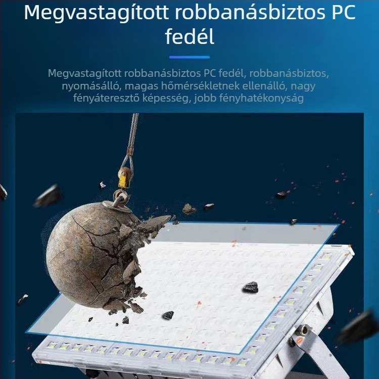 LED alacsony feszültségű kültéri reflektor IP66 alumínium ház, szürke, 50W, 12V, alkalmas alagutakhoz, bányákhoz, halászhajókhoz és építkezésekhez