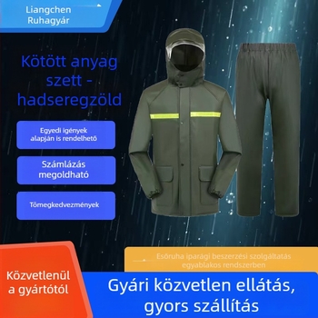 Kötött anyagból készült osztott típusú esőkabát, vízálló, viharálló, vastagított, fényvisszaverő, elektromos robogó vezetőknek