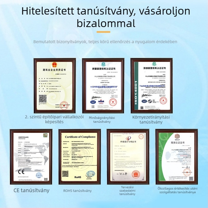 Fali szerelésű napelemes utcai lámpa vidéki udvarokra és kültéri önkormányzati projektekhez