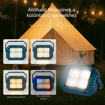 Napelemes kültéri kempinglámpa LED-del, otthoni vészvilágítás, retro stílus, IP66, erős fény