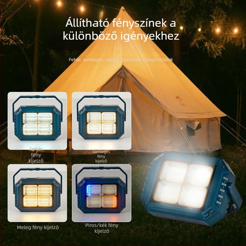 Napelemes kültéri kempinglámpa LED-del, otthoni vészvilágítás, retro stílus, IP66, erős fény