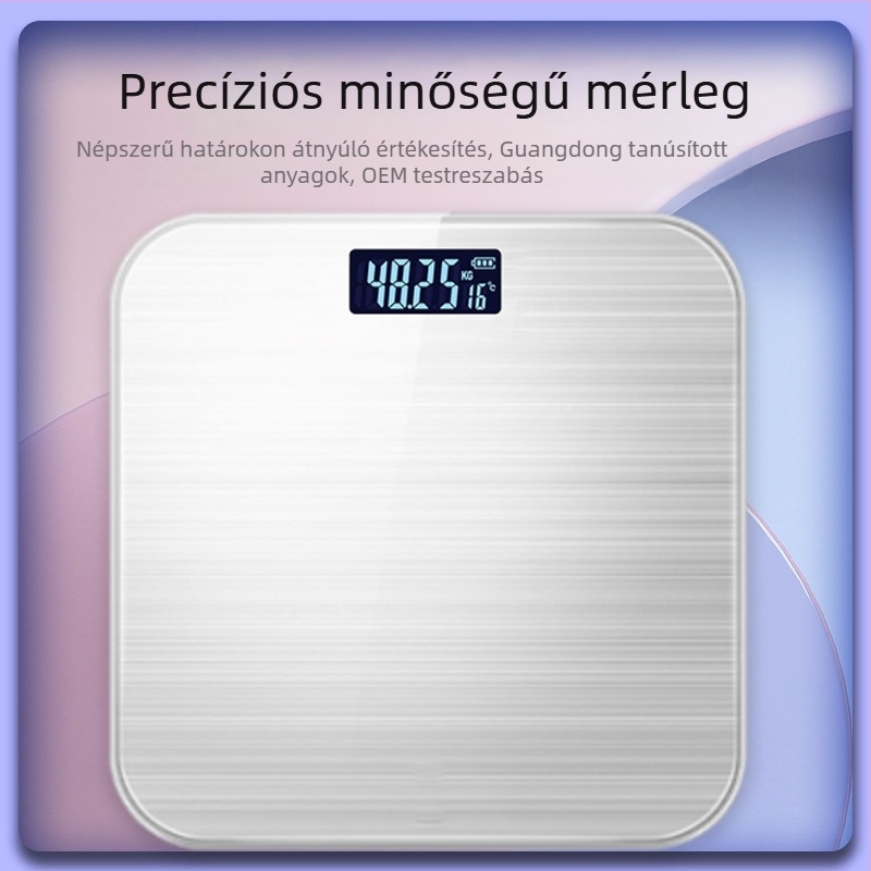 Okos otthoni testsúlymérő hőmérséklet-kijelzővel, kompakt Bluetooth mérleg otthoni használatra, testzsír- és vízanalízissel
