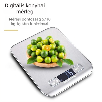 Konyhai, rozsdamentes acélból készült, vízálló digitális mérleg otthoni használatra, kompakt grammmérleg élelmiszerekhez és sütéshez