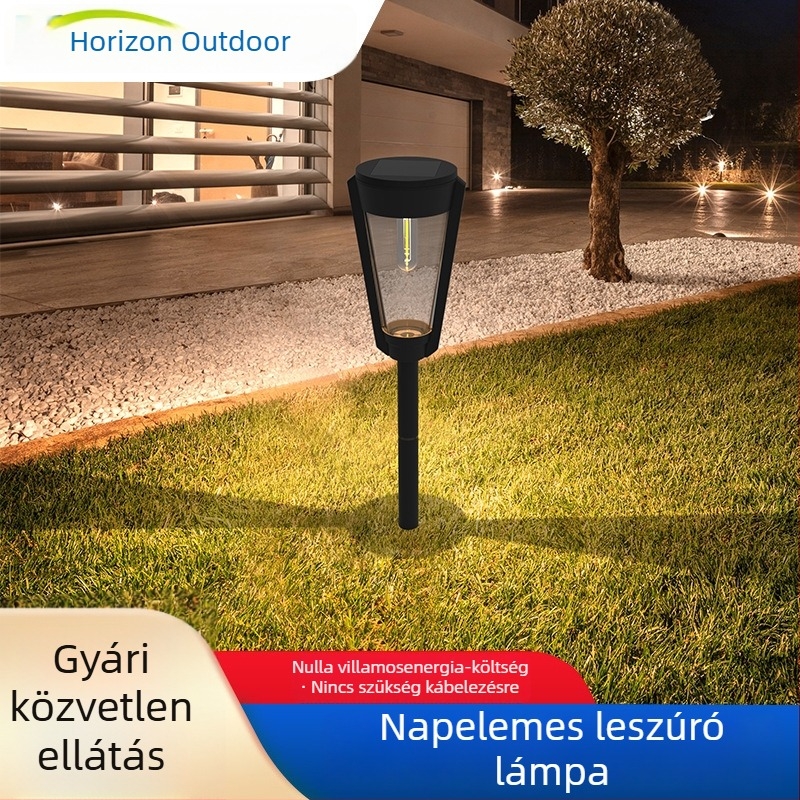 Napelemes talajlámpa a kerthez, IP65 vízálló, fényvezérléssel, kultéri világítás