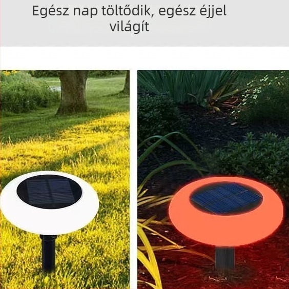 Napelemes kerti LED lámpa, vízálló, rendkívül fényes, színváltós, földbe süllyeszthető dekoratív lámpa