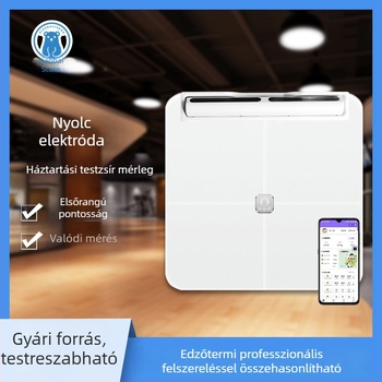 Nyolc elektródos testzsírmérő – otthoni használatra, pontos zsírmérés és testösszetétel, Bluetooth