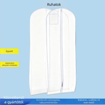 PVC esküvői ruha por- és nedvességvédő fedél, függőleges és átlátszó ruhatároló fedél ruhák tárolására
