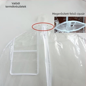 PVC esküvői ruha por- és nedvességvédő fedél, függőleges és átlátszó ruhatároló fedél ruhák tárolására