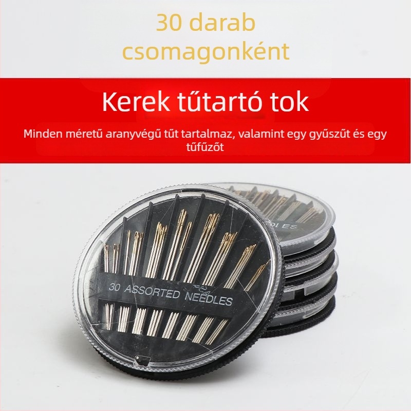 Kézi varrású tűk kettős szemmel, acél tűk arany végével, hagyományos ultra vékony varrótűk ruhákhoz, kézzel készített