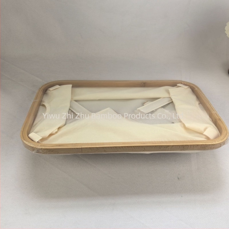 45×30×22 cm összecsukható tárolókosár bambusz és Oxford anyagból, 30 L, japán stílus