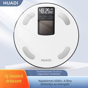 Huadi Szm005 Okos testzsír mérleg Bluetooth-kapcsolattal, háztartási digitális testmérleg, napelemes töltés
