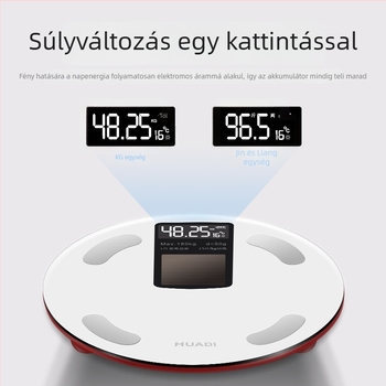 Huadi Szm005 Okos testzsír mérleg Bluetooth-kapcsolattal, háztartási digitális testmérleg, napelemes töltés