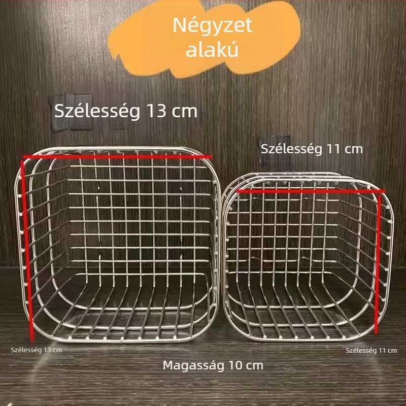 304 rozsdamentes acél tárolókosár – fürdőszoba, konyha és asztal, nassolnivalók és egyéb holmik rendezője