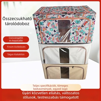 Összecsukható tároló doboz, 60 L kapacitású, 600D Oxford anyagból ruhákhoz