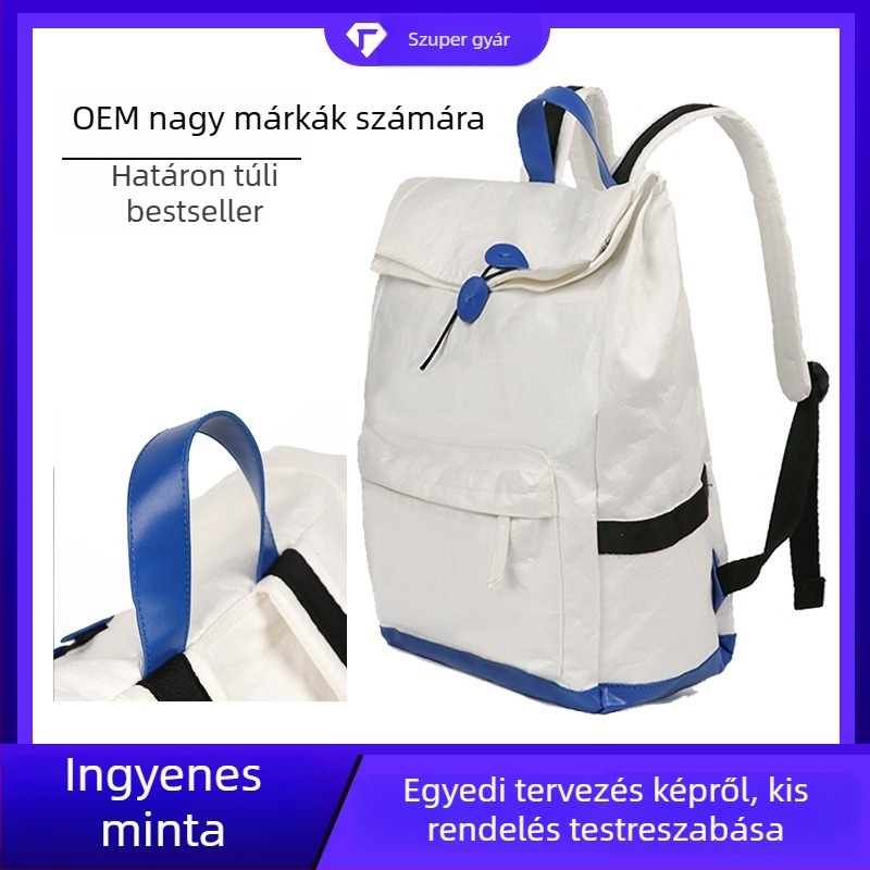 Dupont papírtáska hátizsák, vízálló Kraft papírtáska, diák laptop hátizsák, ingázó táska, logóval testreszabható