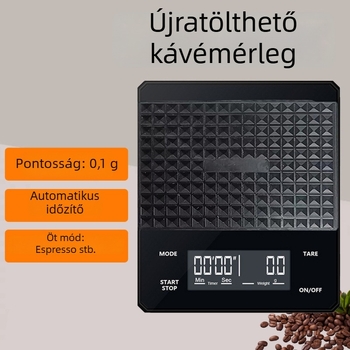 Mini intelligens kávamérleg automata időzítővel — precíz elektronikus mérleg pour-over és eszpresszó készítéséhez, multifunkciós