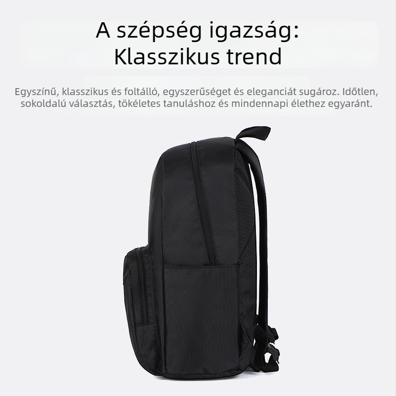 Uniszex nylon hátizsák iskolához és mindennapokra, vízálló, 20–35 L kapacitás, 16 hüvelykes laptophoz, betűs mintázat