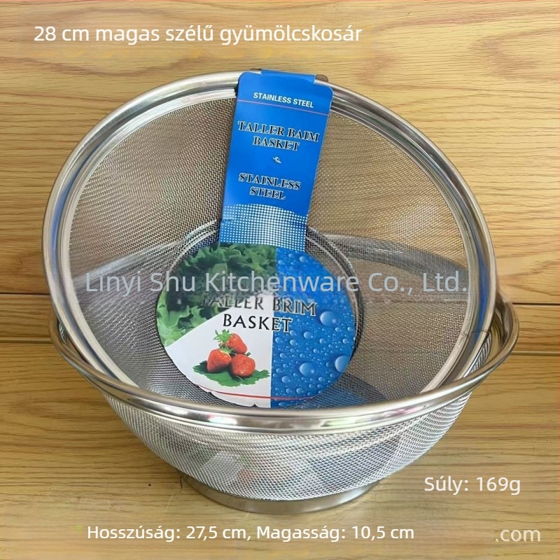 28 cm-es magas oldalfalú gyümölcskosár, modern otthoni szárítókosár a konyhához