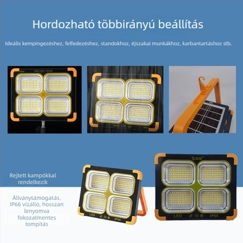 Xuanyou Napelemes LED Floodlight kerthez és kültéri használatra, vész- és kemping világítás, IP66