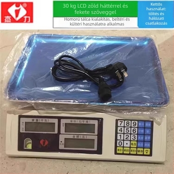 30 kg-os elektronikus mérleg, kompakt kereskedelmi platforma; 50 kg-os elektronikus mérleg zöldségek értékesítésére, otthoni használatra újratölthető árazó mérleg