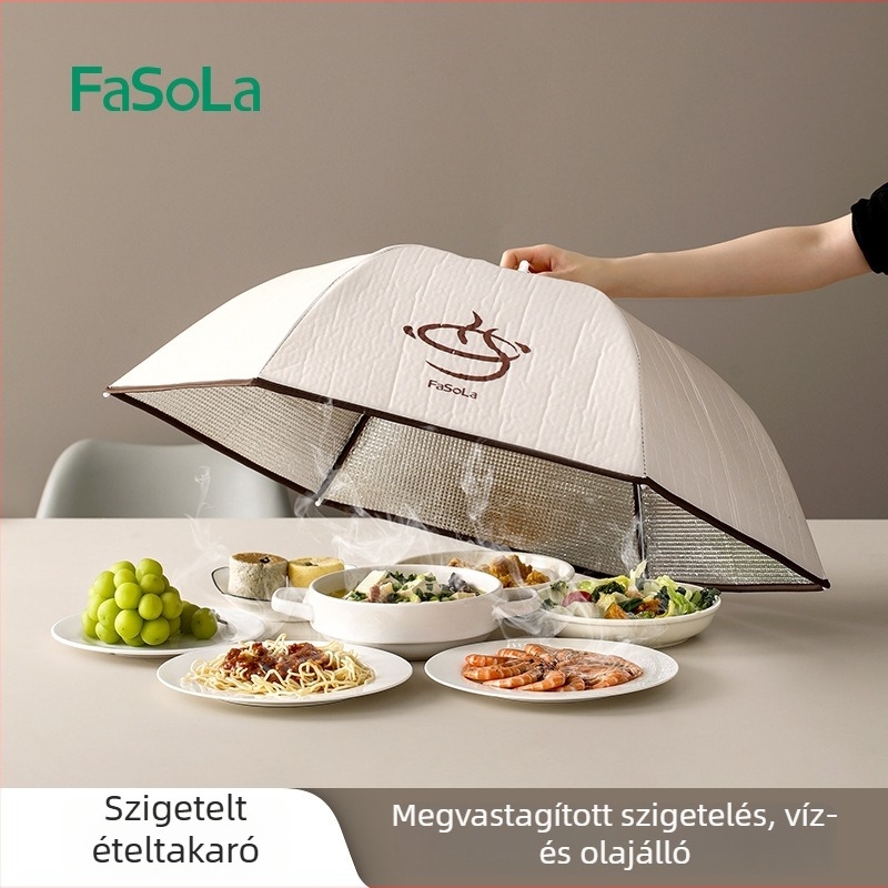FaSoLa Összecsukható Konyhai Edényfedő — Porvédő és Hőszigetelő Fedél a Maradék Ételekhez