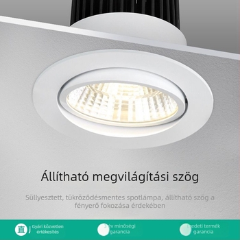 LED beépített mennyezeti lámpa – downlight kereskedelmi és lakossági terekhez, alumínium ház, 90 mm átmérő