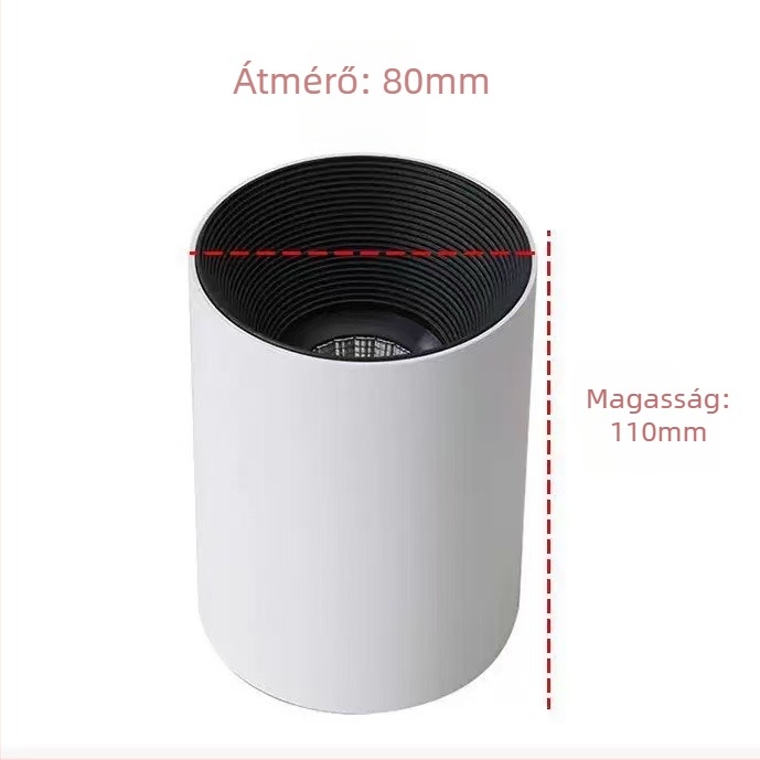 Felszínre szerelt ultra vékony LED mennyezeti downlight nappaliba, anti-glare, fúrás nélkül, teljes spektrummal