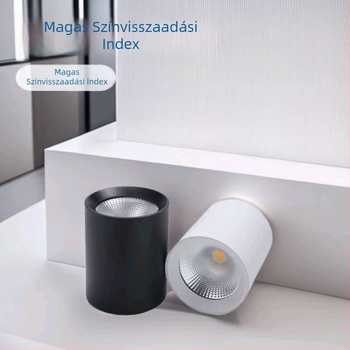 LED felületre szerelt hengeralakú downlight COB-ral, függő rúd, 5000K
