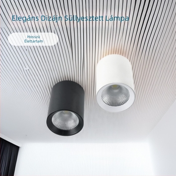 LED felületre szerelt hengeralakú downlight COB-ral, függő rúd, 5000K