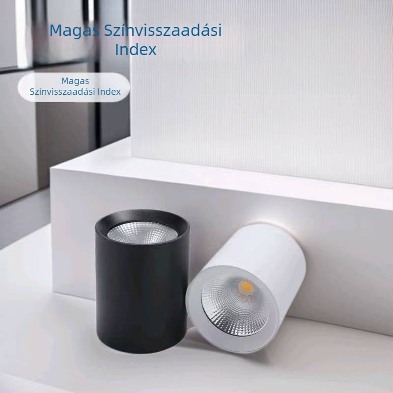 LED felületre szerelt hengeralakú downlight COB-ral, függő rúd, 5000K