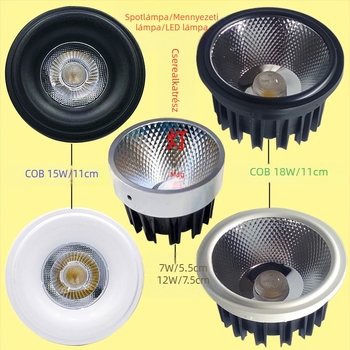 Beépített COB LED modul downlight és spot világításhoz – rácsos lámpa LED-cserélő modul