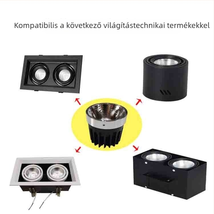 Beépített COB LED modul downlight és spot világításhoz – rácsos lámpa LED-cserélő modul