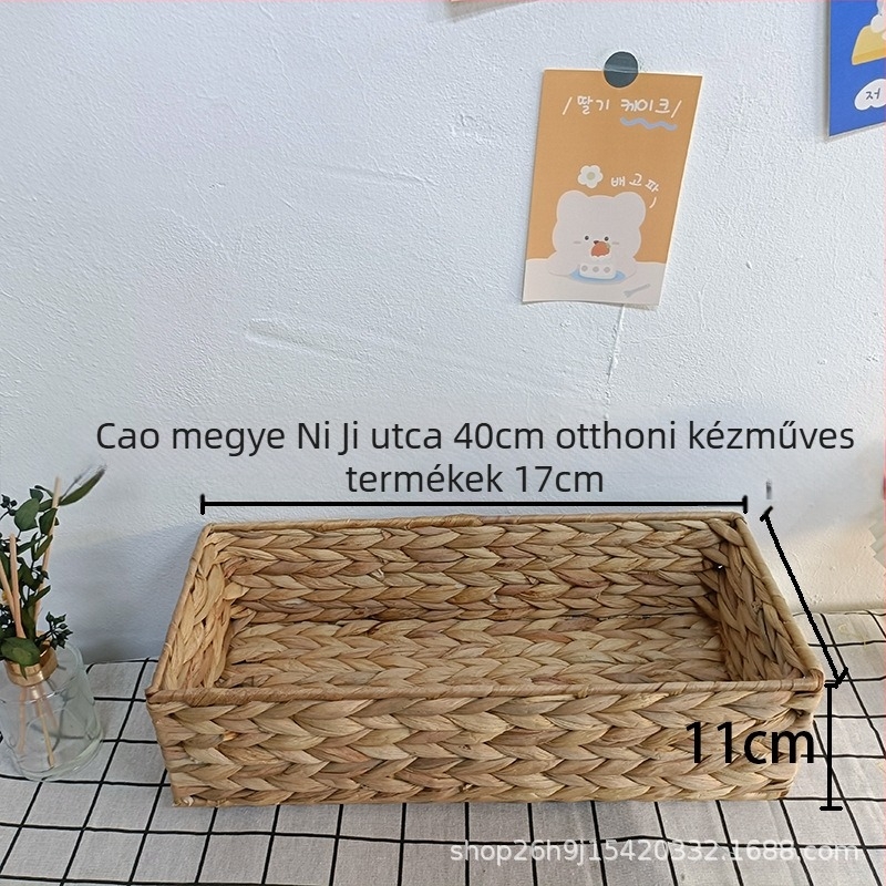 Rattan fonott tároló kosár az asztalhoz — kozmetikumok, kulcsok, játékok és egyéb tárgyak