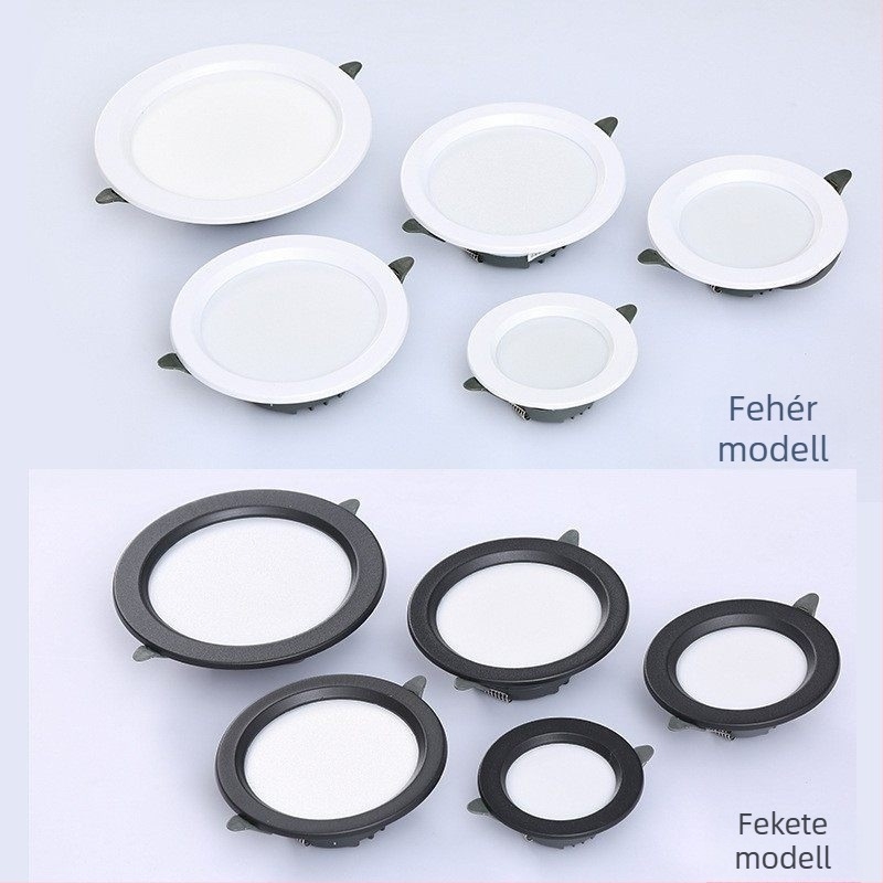 LED beépített mennyezeti lámpa folyosóra, spotlámpa, méretek 2,5/4/6 hüvelyk, 9W/12W/18W