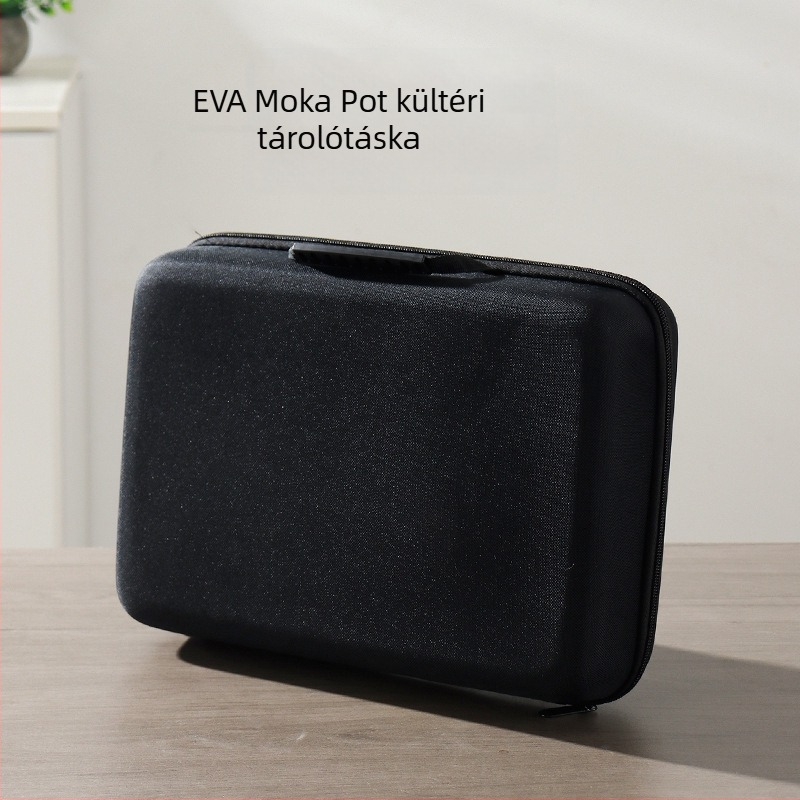 Kültéri hordozható moka üst EVA tárolóval – otthoni kávéfőző és őrlő tárolására, kempingfelszerelés
