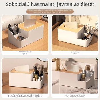 Bambuszfából készült papírzsebkendő doboz, egyedi tervezés ingatlan- és autó 4S üzletekhez, prémium multifunkcionális nappali tároló