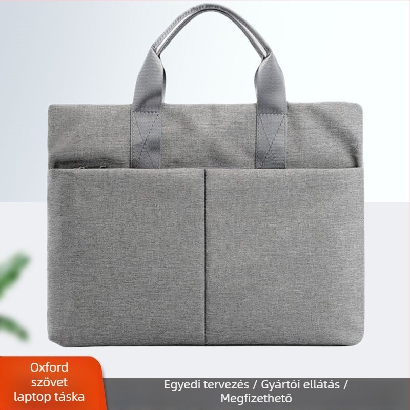 Egyszerű egyszínű 300D Oxford anyagú laptop táska, notesztáska, multifunkcionális üzleti válltáska, nagy kapacitás